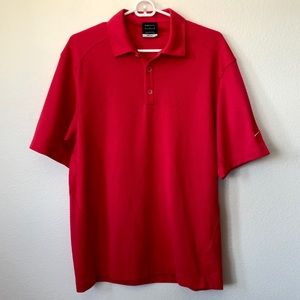 red nike collar shirt